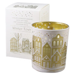 Lumanare de Craciun parfumata in pahar 200 gr, Winter Town