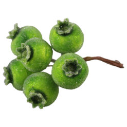 Set 6 Pick decor Macese verzi cu glitter 12 CM