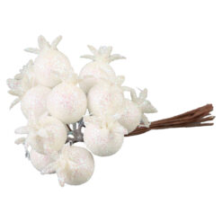 Pick decor bobite cu glitter alb 10 CM