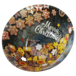 Bol din sticla "Merry Christmas", 15x5 CM, Turta dulce