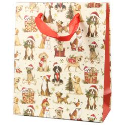 Punga cadou Craciun 11x14 CM, Catelusi haiosi