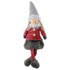 Figurina Copil cu picioare mobile, din textil 47 CM, Bordo