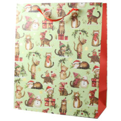 Punga cadou Craciun 26x32 CM, Pisici haioase