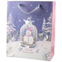 Punga cadou Craciun 26x32 CM, "Marry Christmas", Om de zapada