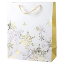 Punga cadou Craciun 26x32 CM, Fulgi de nea