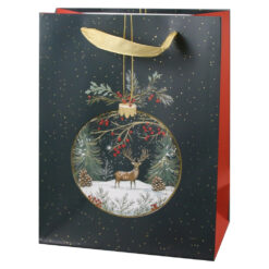 Punga cadou Craciun 18x23 CM, Glob cu ren