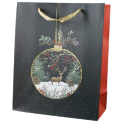 Punga cadou Craciun 26x32 CM, Glob cu ren