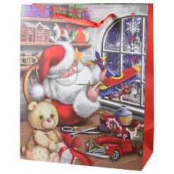 Punga cadou Craciun 26x32 CM, Mos Craciun