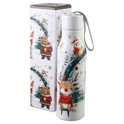 Sticla termos 500 ml, Christmas Cuties, in cutie decorativa, Animalute de Craciun