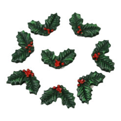 Set 8 vascuri craciun din rasina 3 CM, verde/rosu