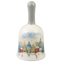 Clopotel din ceramica 7X13 CM, Peisaj de iarna