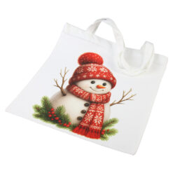 Sacosa textil cu fermoar, Om de zapada, 36x38 CM