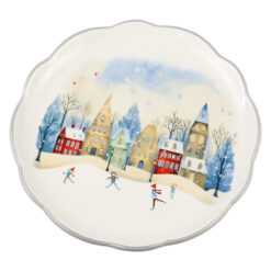 Farfurie din ceramica, 25 CM, Peisaj de iarna