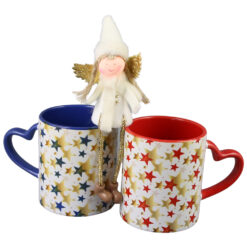 Set cadou 2 Cani cu figurina ingeras + punga cadou, Stelute + punga cadou