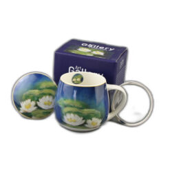 Cana portelan cu infuzor metalic si capac 430 ml, "Nenufars" de C. Monet, in cutie decorativa