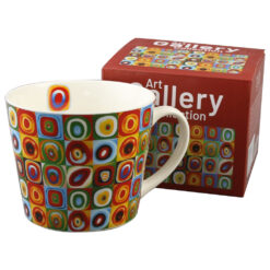 Cana portelan 600 ml "Squares with Circles" de W. Kandinsky, in cutie decorativa