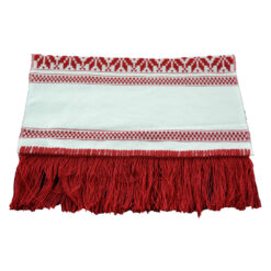 Fata de masa artizanat 40x40 CM Alb/Rosu