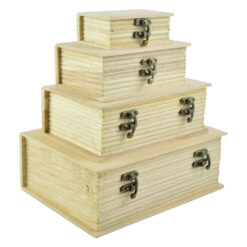Set 4 cutii hobby realizate din lemn