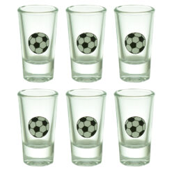 Set 6 pahare pentru shot-uri - Design Minge de fotbal