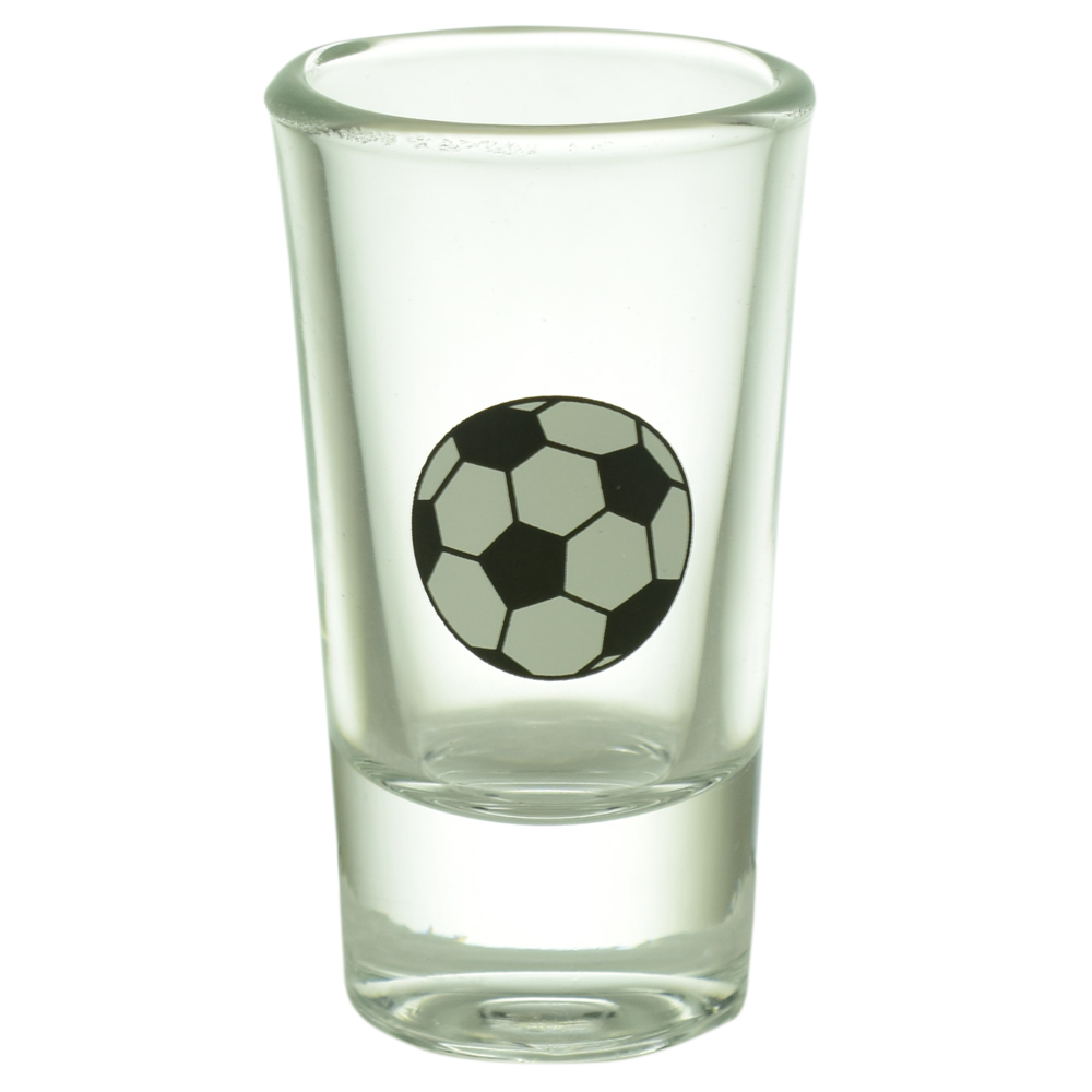 Set 6 pahare pentru shot-uri - Design Minge de fotbal - imagine 3