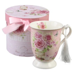 Cana ceramica 300 ml, cu franjuri, Colivie, in cutie decorativa