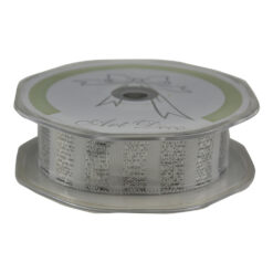 Rola panglica pentru decor argintiu 25 mm x 10 m