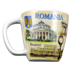 Magnet de frigider din ceramica Cana, Romania/Bucuresti 8 CM