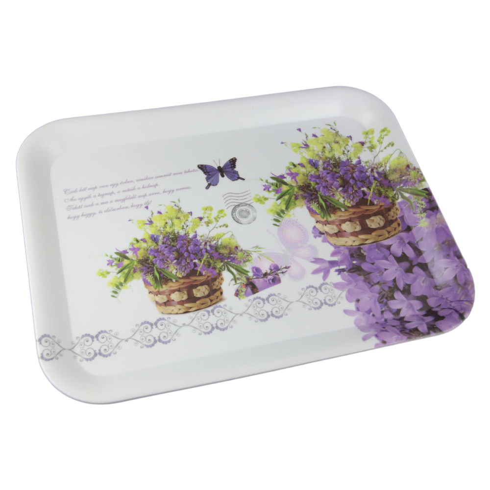 Tava pentru servire din plastic Buchet de flori 39x30 CM