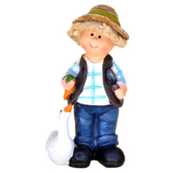 Figurina baiat/fata cu gasca din rasina 14 CM