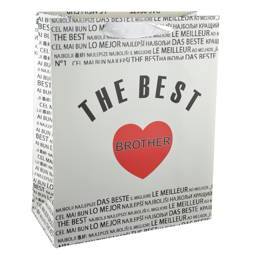 Punga cadou din hartie laminata 26x32 CM - A legjobb testver/The best brother - imagine 2