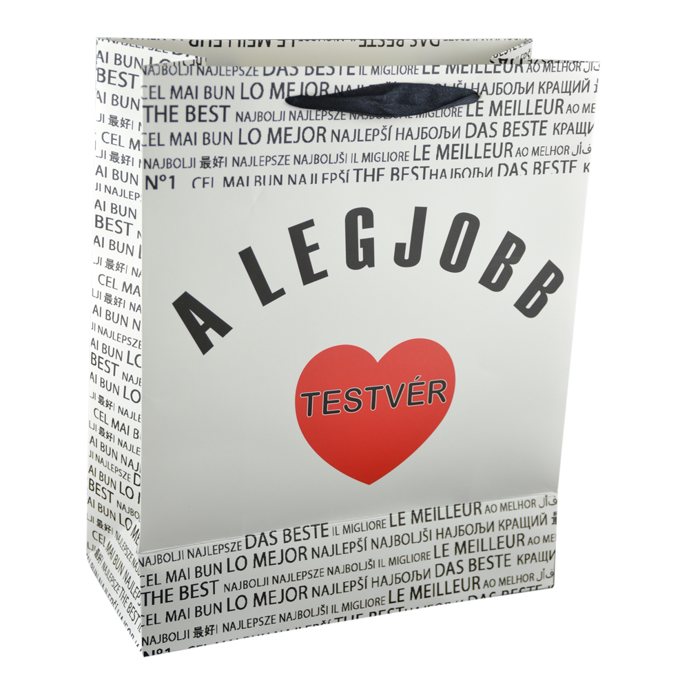 Punga cadou din hartie laminata 26x32 CM - A legjobb testver/The best brother - imagine 5