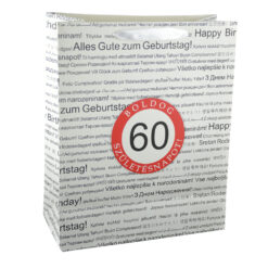 Punga cadou din hartie laminata 26x32 CM - Boldog szuletesnapot 60/Happy birthday 60