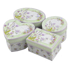 Set 4 cutii pentru bijuterii realizate din carton - Lavanda
