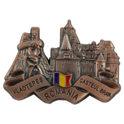 Magnet frigider din metal Vlad Tepes/Castelul Bran 8.5x6 CM