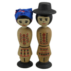 Set 2 figurine din lemn in port Romanesti 12 CM