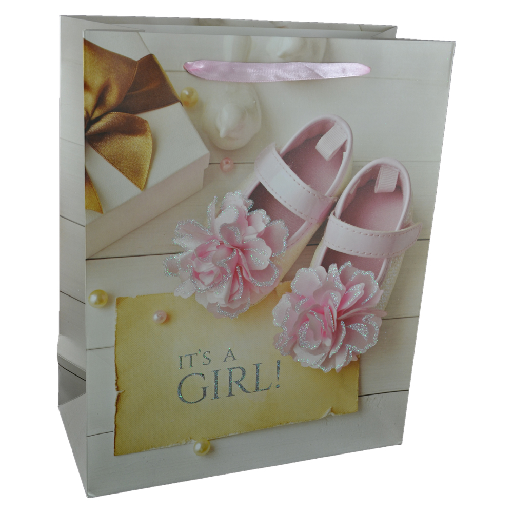 Punga cadou din hartie 26x32 CM, It's a Girl!