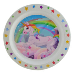 Farfurie intinsa din plastic Unicorn, 22 CM