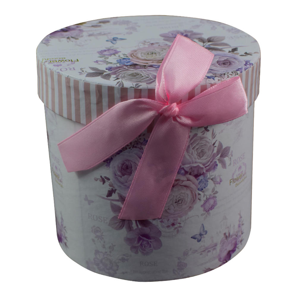 Cana realizata din ceramica in cutie cadou - Design cu trandafiri mov - imagine 3