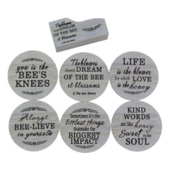 Set 6 suporturi cu carcasa pentru pahare - Design cu mesaj