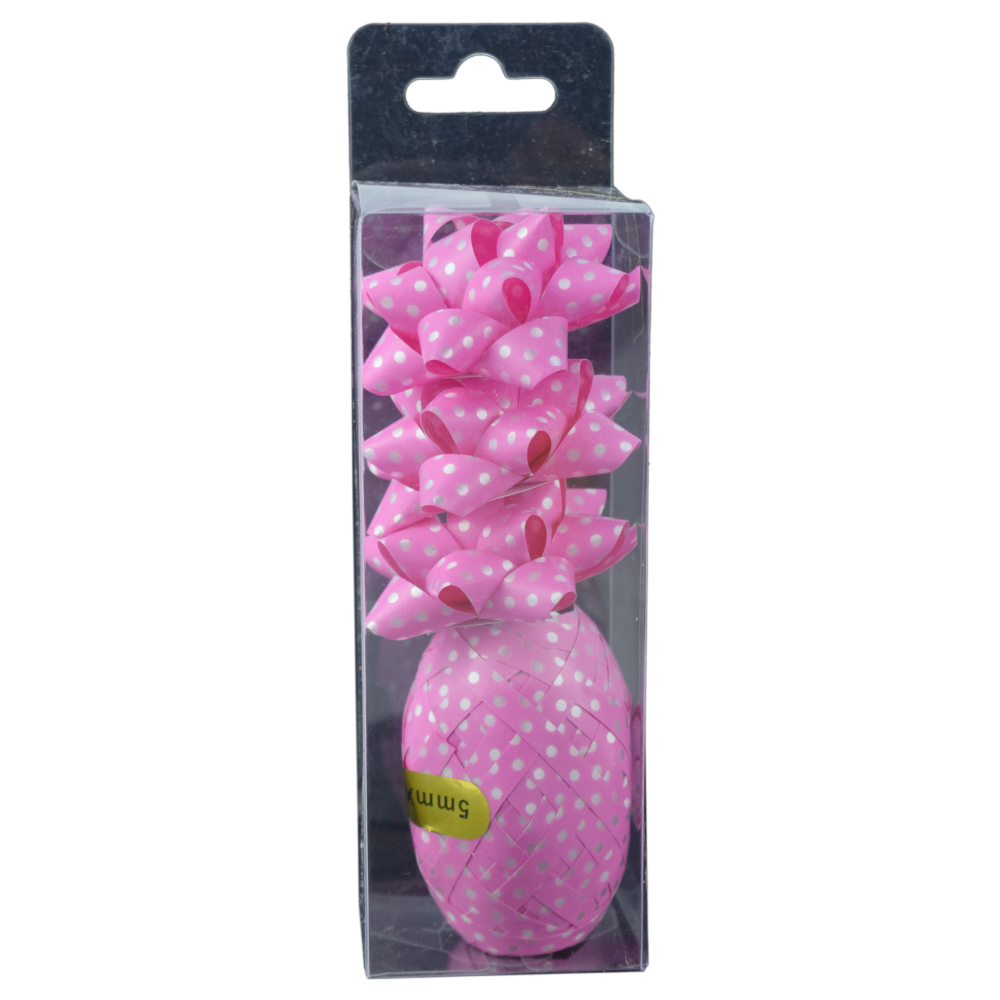 Set 3 fundite si o rola de panglica pentru cadouri cu buline - imagine 2