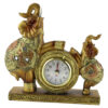 Ceas de masa din rasina aurie Elefanti 18x18 CM