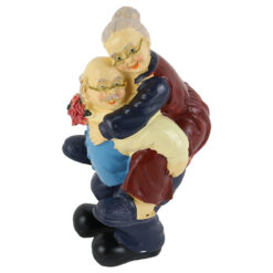 Figurina batrani din rasina 14 CM, cu trandafiri