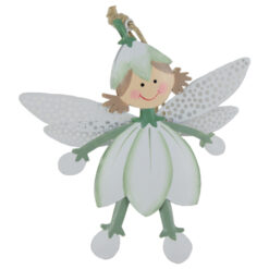 Zana decorativa Baiat/Fata din metal cu agatatoare 15 CM, Verde