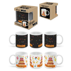 Cana termosensibila 300 ml "Boldog szuletesnapot" - Magic Mug Design tort