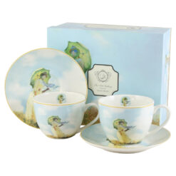 Set 2 cesti cu farfurii din portelan 280 ml, "Woman with a Parasol" de Claude Monet