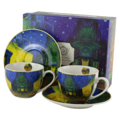 Set 2 cesti cu farfurii din portelan 250 ml "Terrace at Night" de V. van Gogh