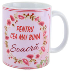 Cana ceramica "Pentru cea mai buna Soacra" 330 ml, Roz