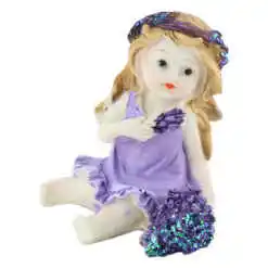 Alternative view of Figurina din rasina, Copil Lavanda 9 CM, cu sclipici Mov