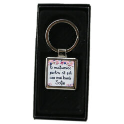 Breloc personalizat "Iti multumesc Sotie" metalic