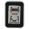 Bricheta metalica "Friend/Best Friend", 3.5x5.5 CM, Argintiu